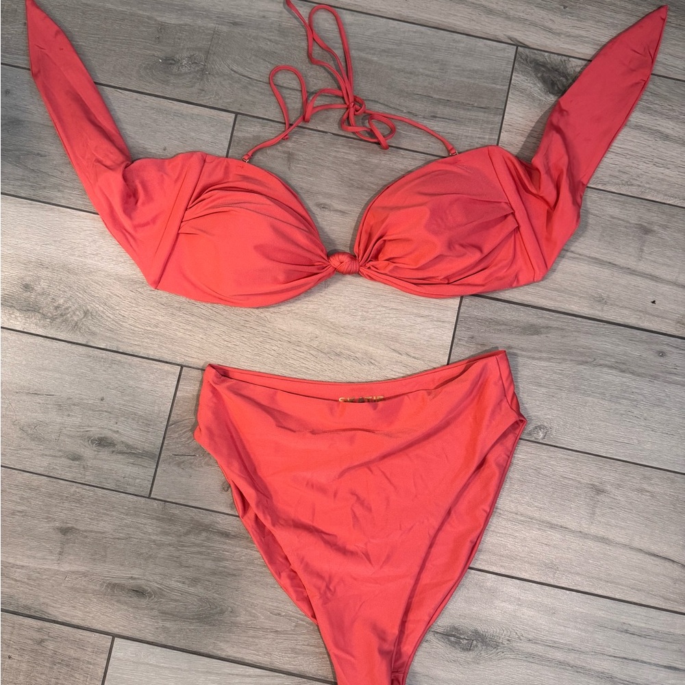 Skatie Coral Pink Swim Top
